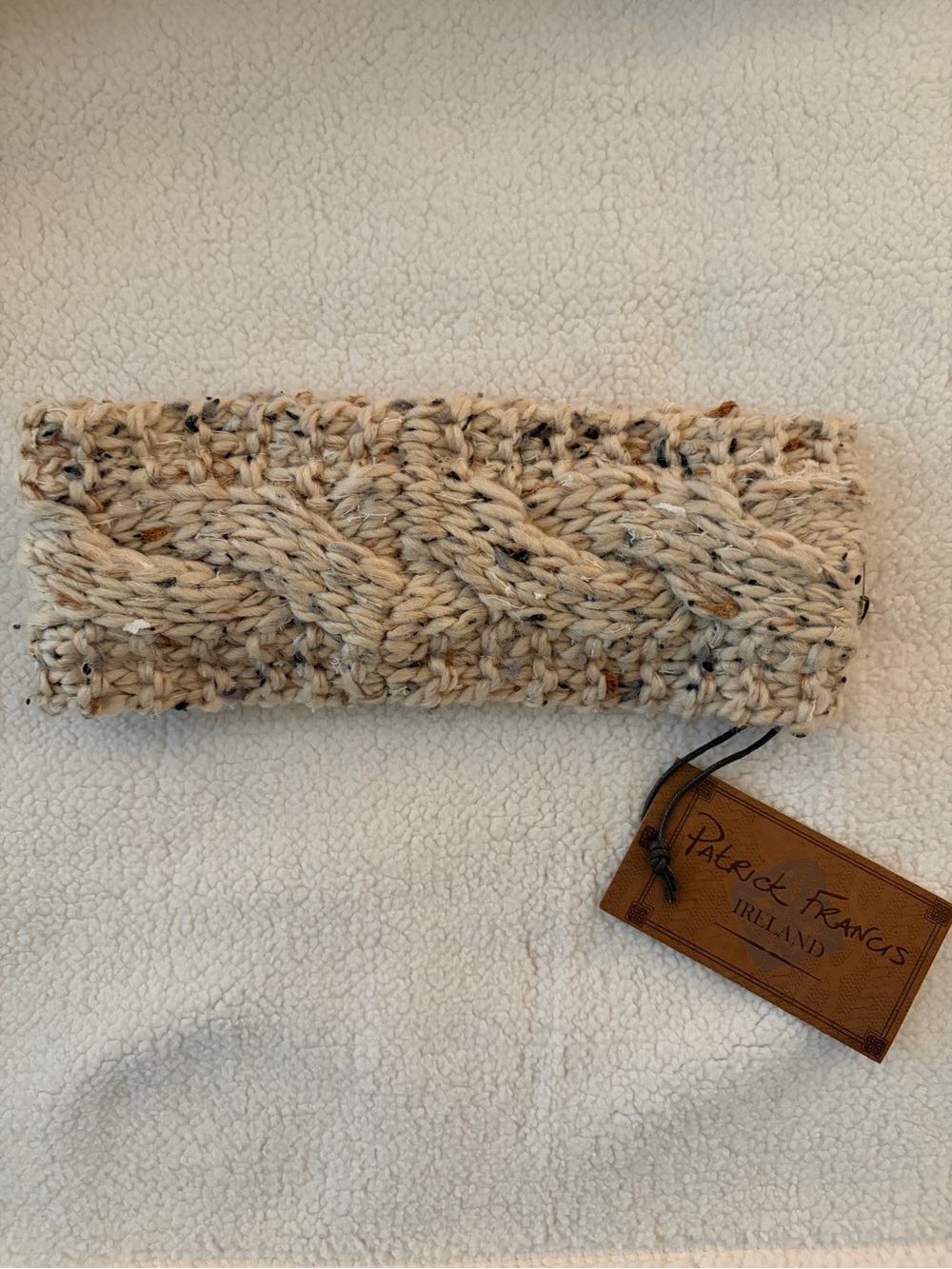 Pale Knit Cable Headband by Patrick Francis